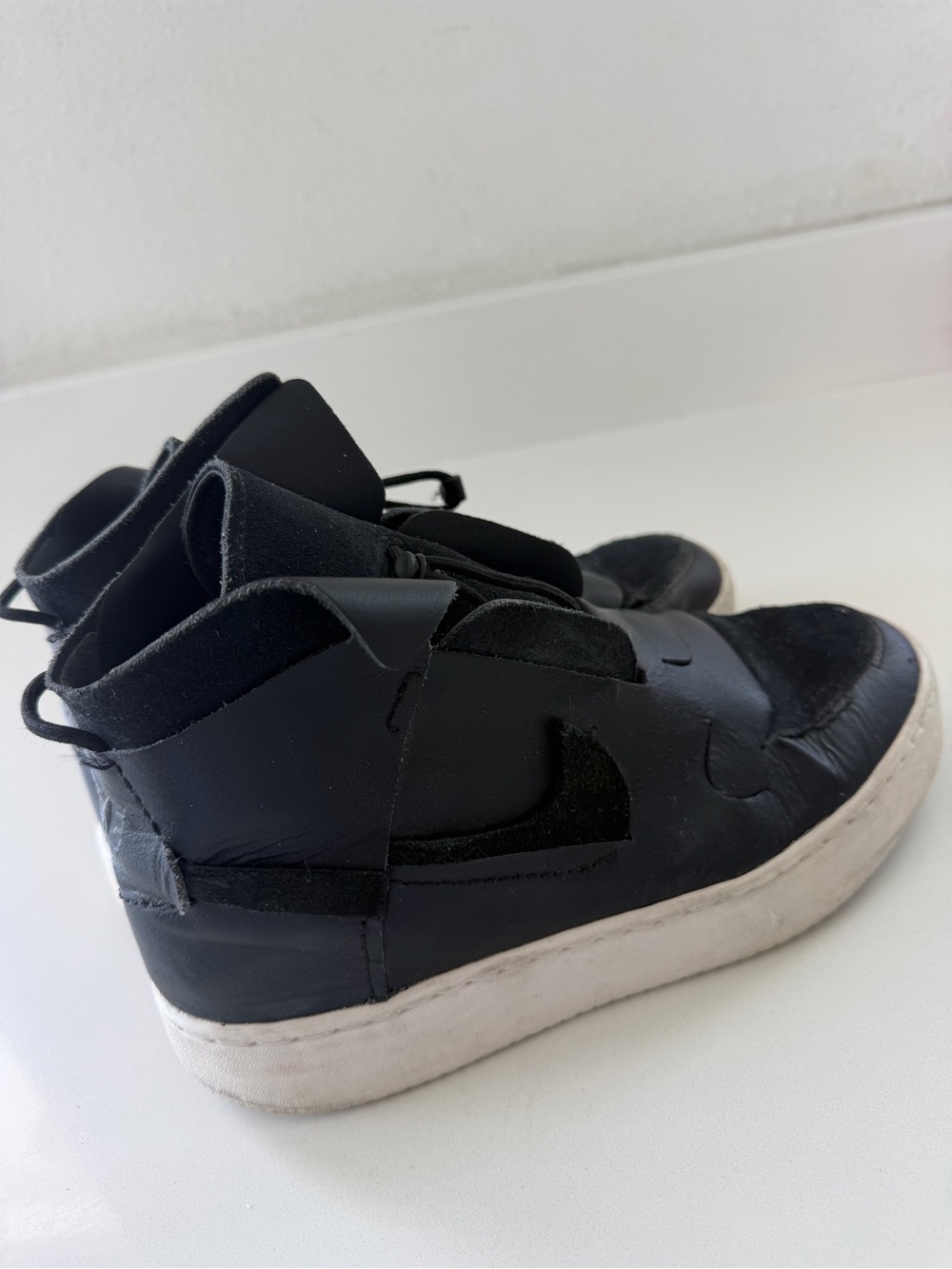 Nike Women Black High-Top Sneakers with White Sole